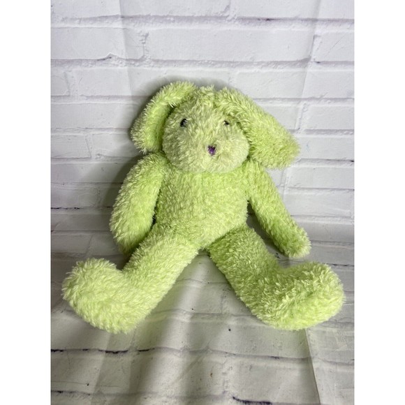 VTG Wacky Bear Factory Plush Green Bunny Stuffed Animal Toy Zipper Back 2000 - Picture 1 of 7